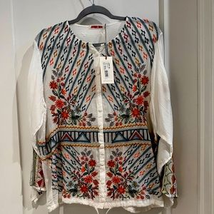 Johnny Was Ezra Blouse NWT size M